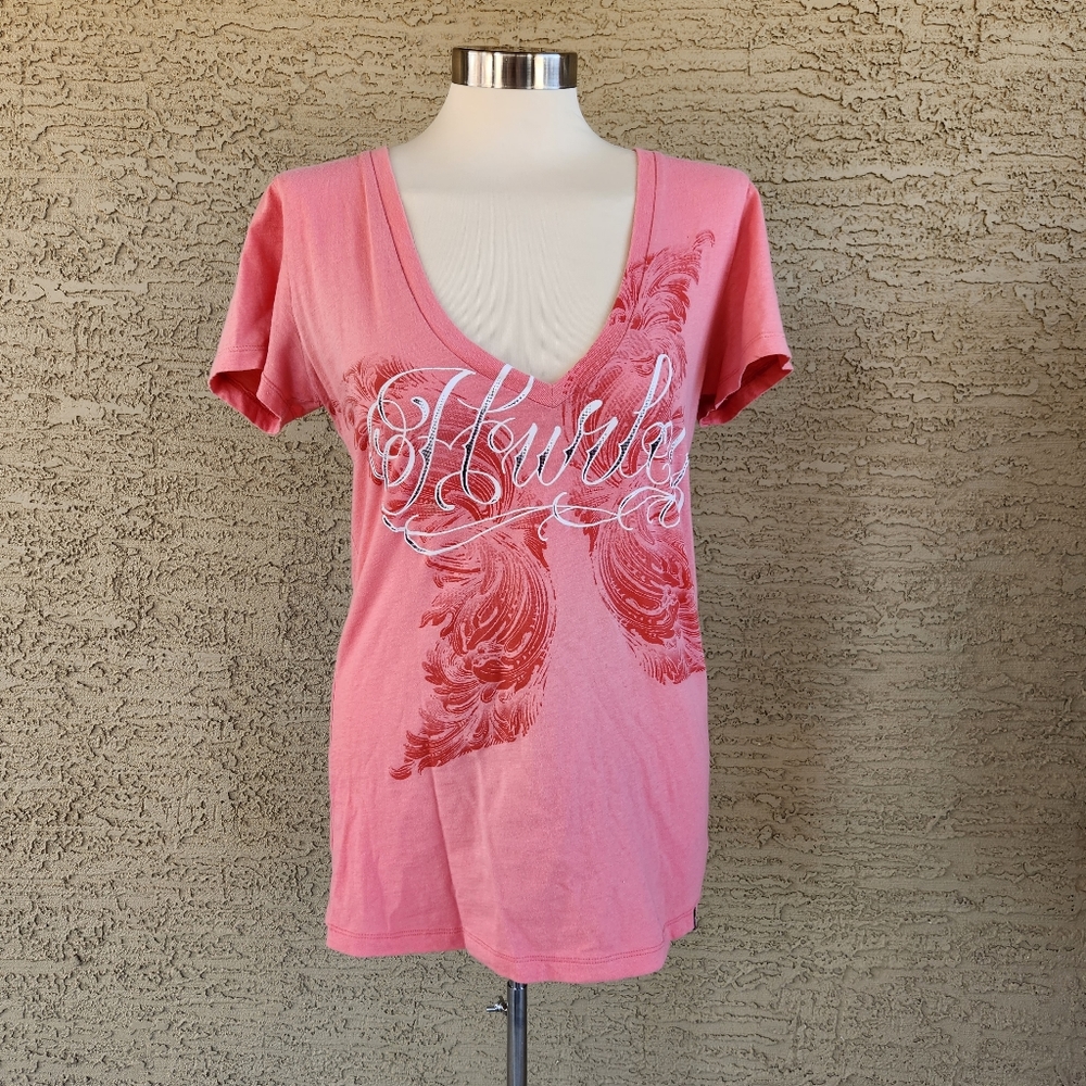 Hurley pink wing design shirt